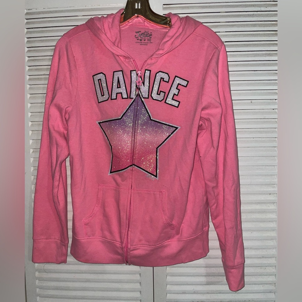 Justice Hoodie Jacket Size 20 Girls Pink Black